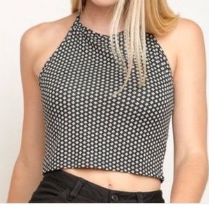 brandy melville diamond print halter top